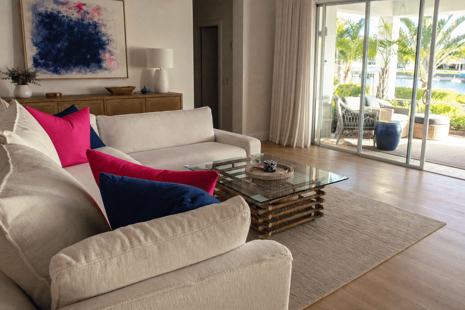 Living room before and after a M.I.L. Cleaners visit, after